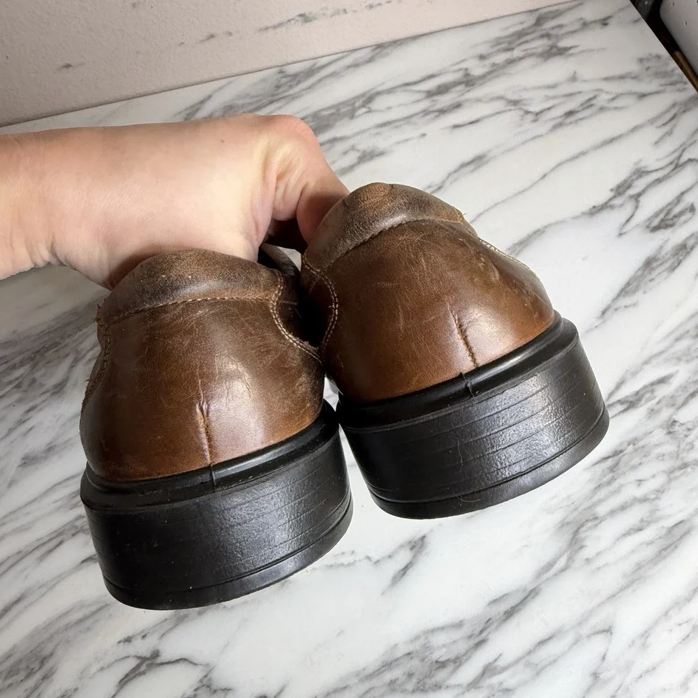 Ecco Men's Helsinki 2 Leather Bike-Toe Derby Shoe Size 44 Brown US 10.5 Dress